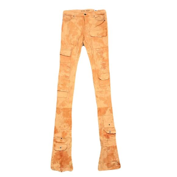 Si Tu Veux Orange Superstack Men’s Jean’s Size 36